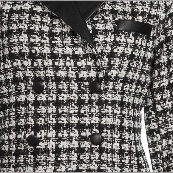 BCBGeneration Double Breasted Blazer Faux Leather Trim Jacket MEDIUM $148 - Picture 5 of 13